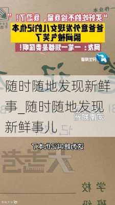 随时随地发现新鲜事_随时随地发现新鲜事儿