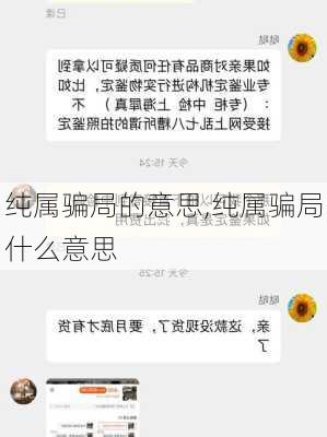 纯属骗局的意思,纯属骗局什么意思