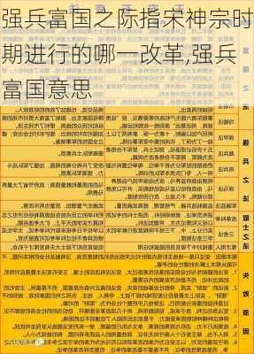 强兵富国之际指宋神宗时期进行的哪一改革,强兵富国意思