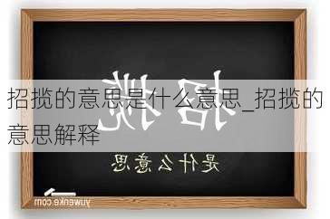 招揽的意思是什么意思_招揽的意思解释