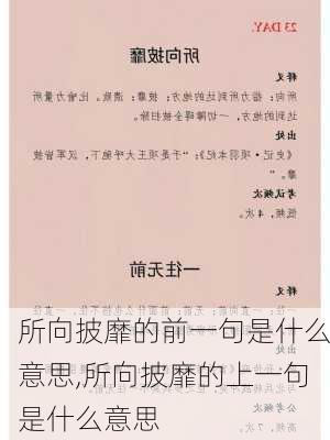 所向披靡的前一句是什么意思,所向披靡的上一句是什么意思