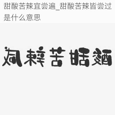 甜酸苦辣宜尝遍_甜酸苦辣皆尝过是什么意思