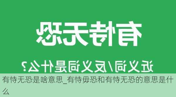 有恃无恐是啥意思_有恃毋恐和有恃无恐的意思是什么