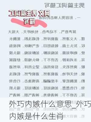 外巧内嫉什么意思_外巧内嫉是什么生肖