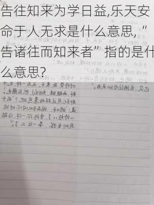 告往知来为学日益,乐天安命于人无求是什么意思,“告诸往而知来者”指的是什么意思?