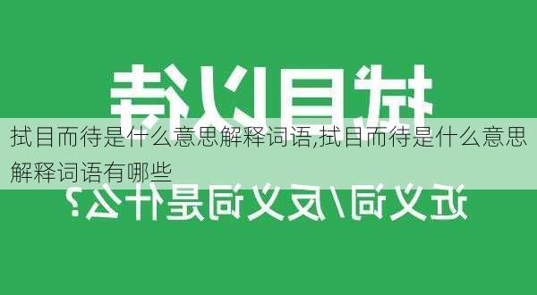 拭目而待是什么意思解释词语,拭目而待是什么意思解释词语有哪些