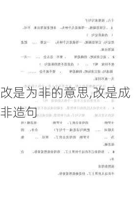 改是为非的意思,改是成非造句