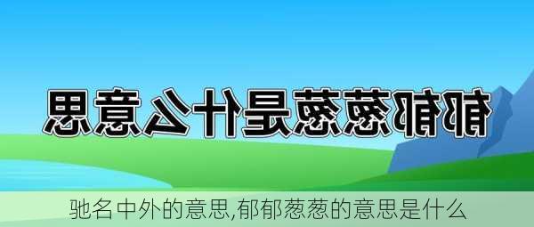 驰名中外的意思,郁郁葱葱的意思是什么