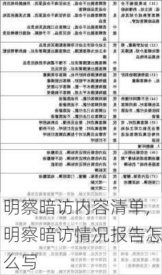 明察暗访内容清单,明察暗访情况报告怎么写