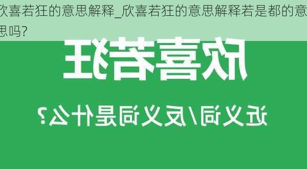 欣喜若狂的意思解释_欣喜若狂的意思解释若是都的意思吗?