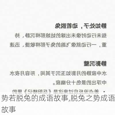 势若脱兔的成语故事,脱兔之势成语故事