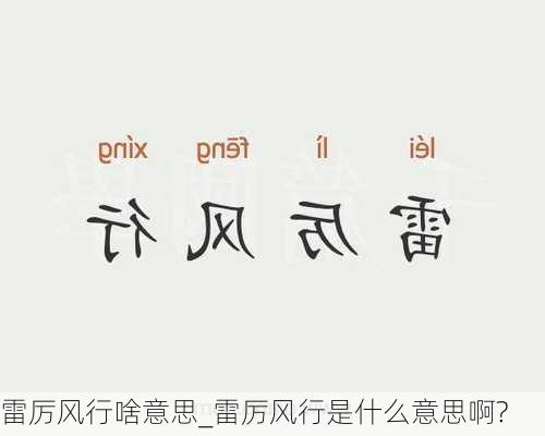 雷厉风行啥意思_雷厉风行是什么意思啊?