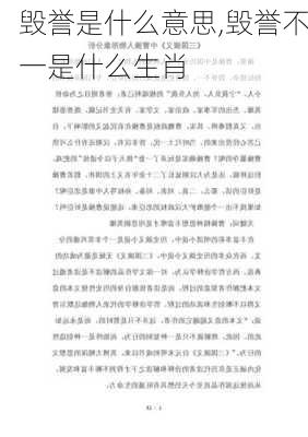 毁誉是什么意思,毁誉不一是什么生肖