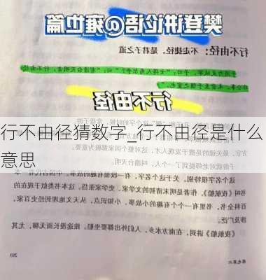 行不由径猜数字_行不由径是什么意思