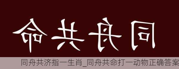 同舟共济指一生肖_同舟共命打一动物正确答案