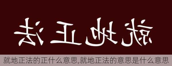 就地正法的正什么意思,就地正法的意思是什么意思