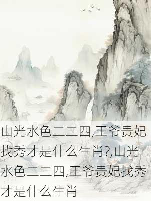 山光水色二二四,王爷贵妃找秀才是什么生肖?,山光水色二二四,王爷贵妃找秀才是什么生肖