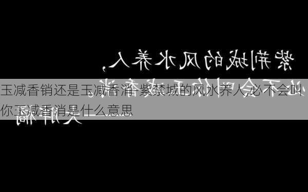 玉减香销还是玉减香消-紫禁城的风水养人,必不会叫你玉减香消是什么意思